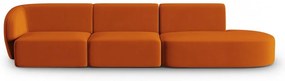 Aksamitna sofa lewostronna w kolorze terakoty 311 cm Paolo – Milo Casa