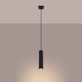 Lampa wisząca minimalistyczny Gloow, aluminium - 1 źródło światła 3000K - L.8 x H.118 cm - czarny