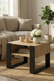 Stolik Kawowy Nowoczesny Dąb Artisan+Czarny S4-W75