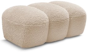 Beżowy podnóżek z materiału bouclé Hippolyte – Bobochic Paris