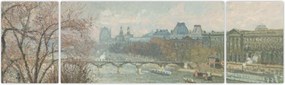 Obraz - Camille Pissarro, The Louvre, Afternoon, Rainy Weather, reprodukcje (170x50 cm)