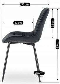 Zestaw Stół Kwadratowy Rozkładany MAX 80-160 cm Dąb Craft/Czarny i 6 Krzeseł Tapicerowanych CHRIS Czarnych