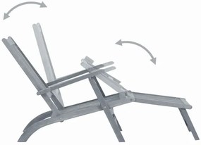 Szary drewniany leżak z regulacją - Lioxio