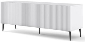 Biała szafka rtv z lamelami 150 cm Onel