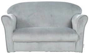 Jasnoszara aksamitna sofa dla dzieci 78 cm Lil Sofa – Roba
