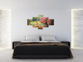 Obraz - Kot na oknie (125x70 cm)