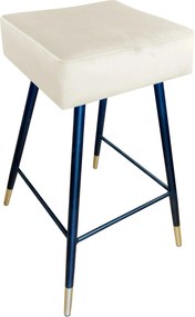 Hoker MAX krzesło barowe tkanina Welur podstawa metalowa : Kolor nogi - Czano-złota stożek, Kolor tkaniny - VELVET - MG50, Typ siedziska - Siedzisko stałe