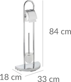 Stojak na papier toaletowy i szczotkę do WC, COSENZA - 2w1, WENKO