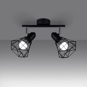 Plafony nowoczesny Lunova, stal - 2 źródło światła 3000K - L.31 x H.19 cm - czarny