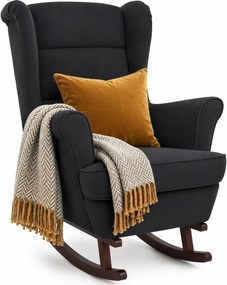 Czarny klasyczny fotel bujany do salonu H6-S33