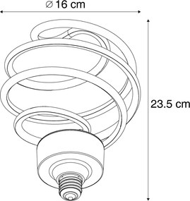 Żarówka dekoracyjna LED E27 Czarna Spiralna 6W 370 lm 3000K