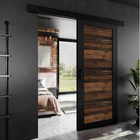 Drzwi przesuwne PALADIO 2 z maskownicą czarne i old style 60