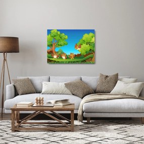 Obraz na szkle - Wesołe sówki (70x50 cm)