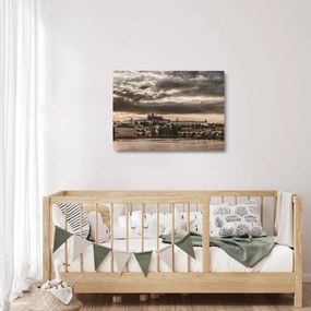 Obraz na szkle - Zamek Praski o zmierzchu (70x50 cm)