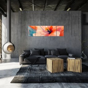 Obraz - Malowany kwiat (170x50 cm)