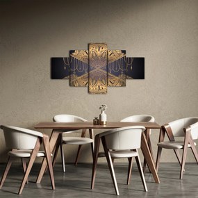 Obraz - Złota mandala ze strzałkami (125x70 cm)