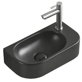 Mexen Viera umywalka nablatowa lewa 40 x 21 cm, czarna mat - 21274085L