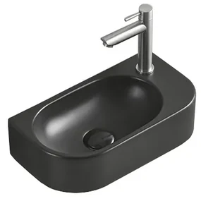 Mexen Viera umywalka nablatowa lewa 40 x 21 cm, czarna mat - 21274085L