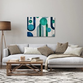 Obraz na szkle - Linie i okrągłe kształty (70x50 cm)