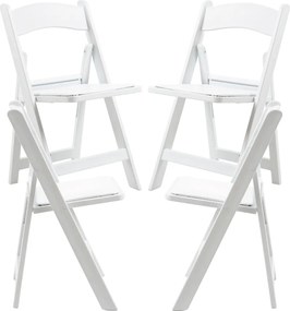 Pakiet 4 skadanych krzese Gala z poduszk z efektem drewna