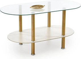 Owalna szklana ława w stylu glamour E7-A42