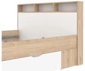 Łóżko dwuosobowe w dekorze dębu ze schowkiem bez stelaża 140x200 cm Ikast – Tvilum