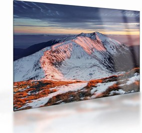 Obraz na szkle - Zimowa panorama górska II. (70x50 cm)