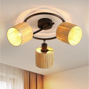 Ceiling Spot 3 Flames E14 Natural Black Ceiling Light Paper Salon