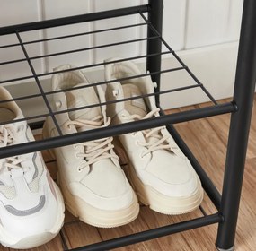 Metalowa ścianka do przedpokoju INDUSTRY 175 cm, czarna/szaro-brązowa