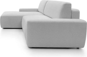 Narożnik BOULI Lewostronny z Elektryczną Regulacją wolnostojący tkanina Raven 06 Jasny Popielaty DOMO HOME