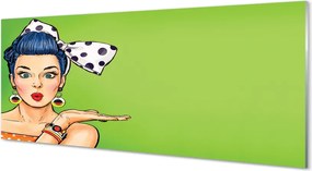 Panel nad Blat Kuchenny Kobieta z Czerwonymi Ustami i Kokardą