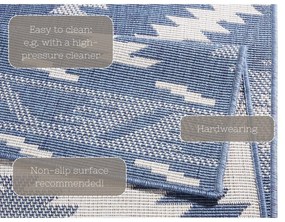 Niebiesko-kremowy chodnik odpowiedni na zewnątrz NORTHRUGS Malibu, 350x80 cm