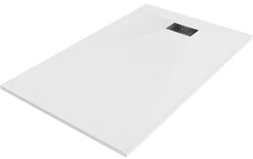 Mexen Hugo brodzik prostokątny SMC 150 x 90 cm, biały, maskownica czarna - 42109015-B