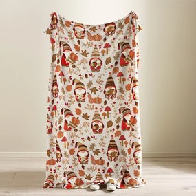 Pomarańczowo-brązowy koc z mikropluszu 130x170 cm Woodland Gonks – Catherine Lansfield