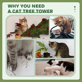 PawHut Drapak 91cm z platformą i łóżkiem dla kotów, zielony