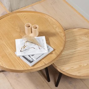 Beżowo-czarny stolik WOOOD Mesa, ø 60 cm