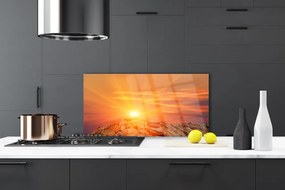 Panel Szklany do Kuchni Szczyty Gór O Zachodzie