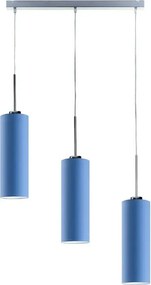 Lampa wisząca z abażurami na srebrnym stelażu - S2-L99