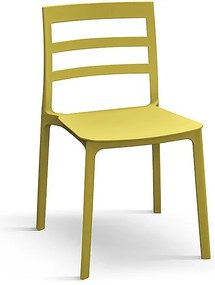 Zestaw 4 żółtych krzeseł z polipropylenu - MALAGA