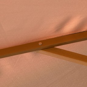 Outsunny Parasol ogrodowy z drewna 300 cm, Parasol na balkon z bambusa, Khaki