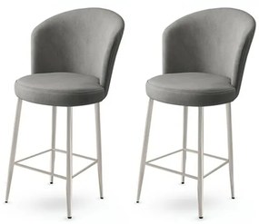 Zestaw krzeseł barowych Alte Grey and Chrome, 2 szt., 2 szt.