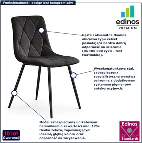 Czarne welurowe krzesło pikowane G9-G68