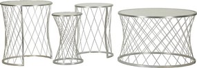 Zestaw Stolików Pomocniczych VKH571, Srebrny, 70x70x45 cm, Kendra Home