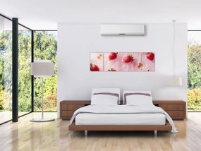 Obraz - Truskawki w bąbelkach (170x50 cm)