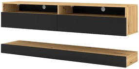 Zestaw szafka na TV z półką dąb artisan + czarny - Herria 6X