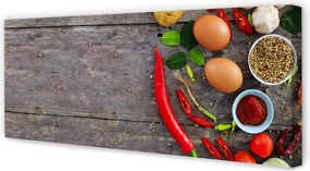 Obraz drukowany na płótnie Kompozycja z Jajkiem i Papryczką