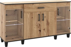 Komoda CORTEZA 160 cm do Salonu Sypialni z Szufladą Dąb artisan