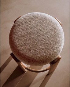 Beżowy/w jasnym naturalnym kolorze hoker z litego drewna jesionowego (wysokość siedziska 75 cm) Granite – Kave Home