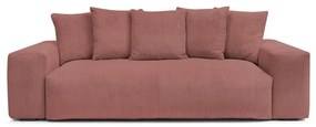 Jasnoróżowa sztruksowa sofa 280 cm Voltaire – Bobochic Paris