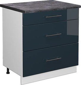 Szafka dolna do kuchni ciemnoniebieski wysoki połysk 80x60x82 fame-line